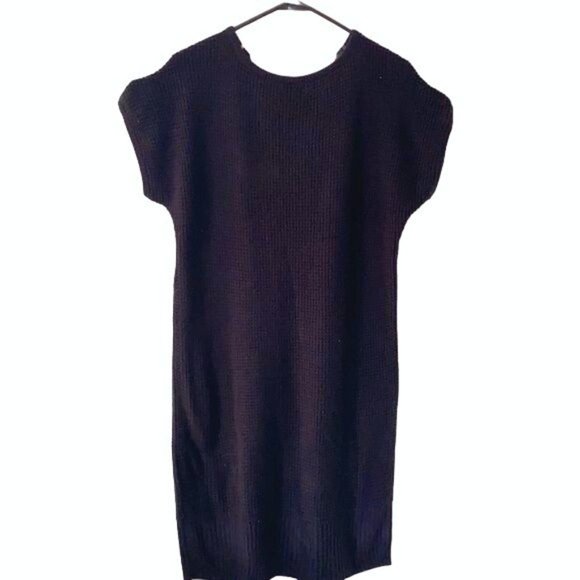 A.N.A. A New Approach 100% Acrylic Black Knitted Dress w Zipper Size L - Picture 6 of 12